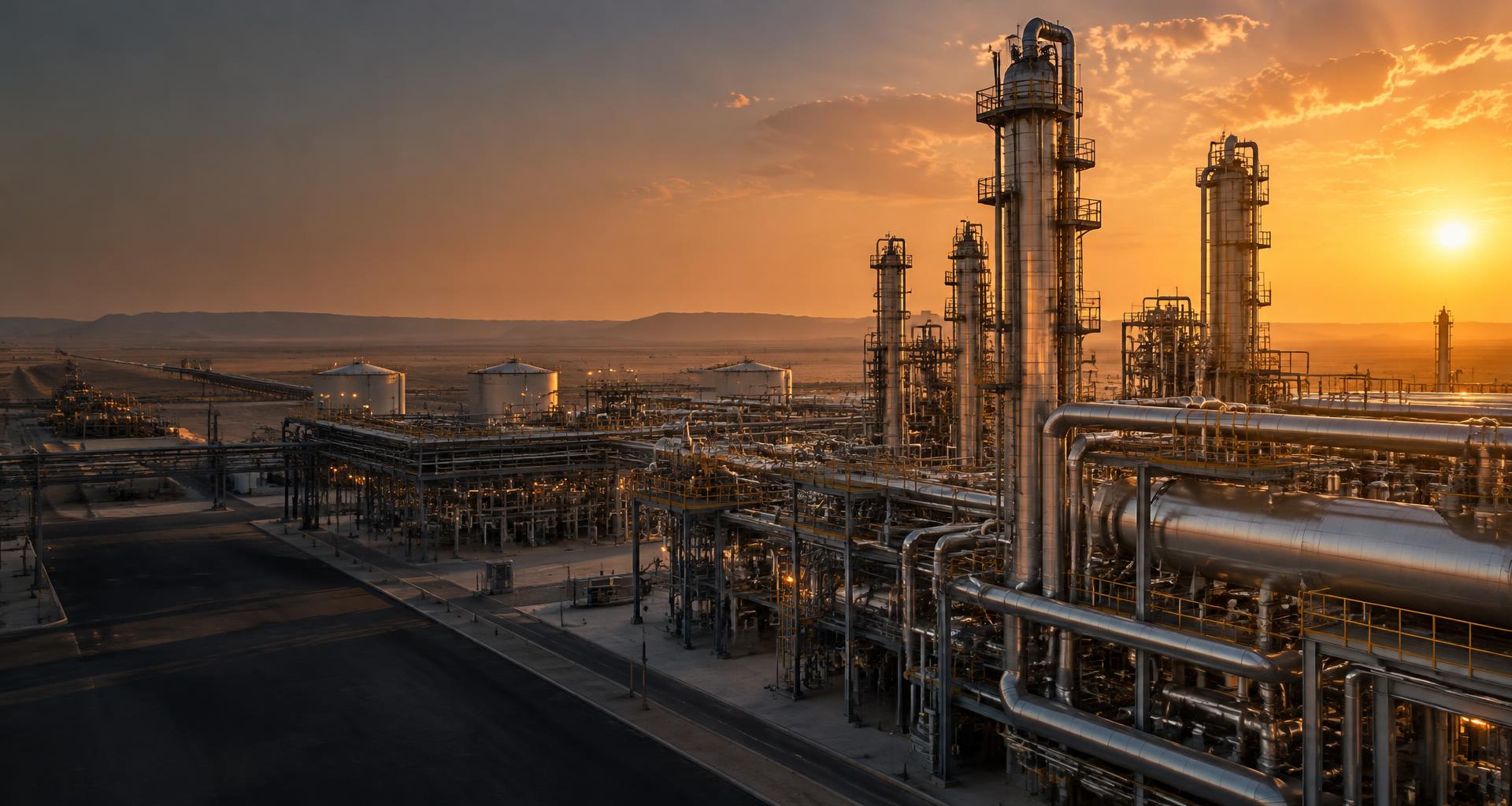 Cinematic industrial facility — illustrative image